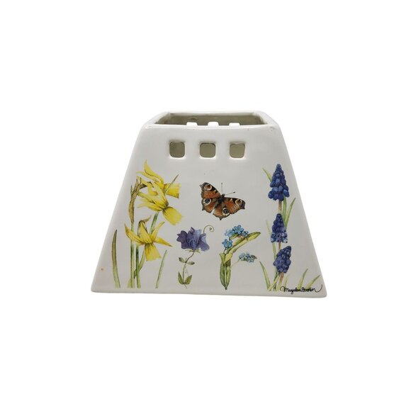 Vintage Other - Vintage Ceramic Flower & Butterfly Design Candle Cover